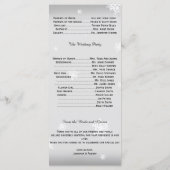 ホワイトアンドシルバースノーフレーク結婚式 プログラム (裏面)