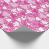ホワイトアンドピンクハート誕生日 ラッピングペーパー (角)