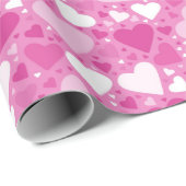 ホワイトアンドピンクハート誕生日 ラッピングペーパー (ロールコーナー)