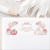 ホワイトアンドピンクリトルカボチャ住所 シール (インサイチュ)