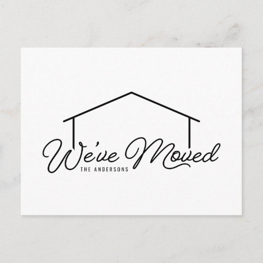 ホワイトアンドブラックハウス引っ越しました ポストカード (正面)