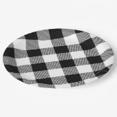 ホワイトアンドブラックバッファロープレイド紙プレート ペーパープレート (アングル)