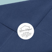 ホワイトアンドブラック引っ越しましたハウス差出人住所 ラウンドシール