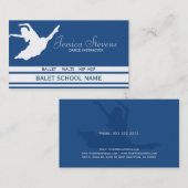 ホワイトアンドブルーダンススクールインストラクター 名刺 (正面/裏面)