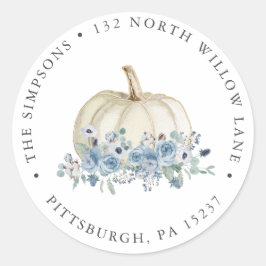 ホワイトアンドブルーパンプキン差出人住所 ラウンドシール