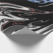 ホワイトアンドブルーフレイムス抽象芸術アート |ア最高の素晴らしート ラッピングペーパー (角)