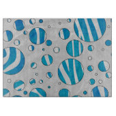 ホワイトアンドブルー水玉模様ゼブラ カッティングボード (正面)