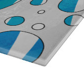 ホワイトアンドブルー水玉模様ゼブラ カッティングボード (角)