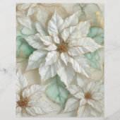 ホワイトアンドミントアルコールインクポインセチアのスクラップブック (正面)