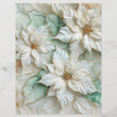 ホワイトアンドミントアルコールインクポインセチアのスクラップブック (裏面)