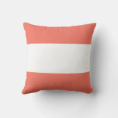 ホワイトアンドリビングコーラルブロードストライプ装飾用クッション クッション (裏面)