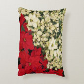 ホワイトアンドレッドポインセティアスIホリデイフローラ アクセントクッション (裏面(縦))