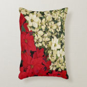 ホワイトアンドレッドポインセティアスIホリデイフローラ アクセントクッション (正面(垂直))