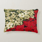 ホワイトアンドレッドポインセティアスIホリデイフローラ アクセントクッション (裏面)