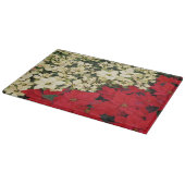 ホワイトアンドレッドポインセティアスIホリデイフローラ カッティングボード (角)