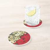 ホワイトアンドレッドポインセティアスIホリデイフローラ コースター (側面)