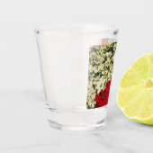 ホワイトアンドレッドポインセティアスIホリデイフローラ ショットグラス (左)