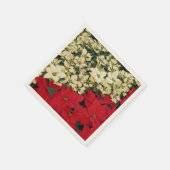 ホワイトアンドレッドポインセティアスIホリデイフローラ スタンダードカクテルナプキン (角)