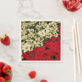 ホワイトアンドレッドポインセティアスIホリデイフローラ スタンダードカクテルナプキン (インサイチュ)