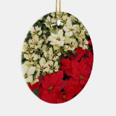 ホワイトアンドレッドポインセティアスIホリデイフローラ セラミックオーナメント (右)
