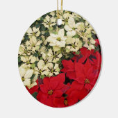 ホワイトアンドレッドポインセティアスIホリデイフローラ セラミックオーナメント (左)