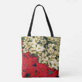 ホワイトアンドレッドポインセティアスIホリデイフローラ トートバッグ (裏面)