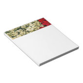 ホワイトアンドレッドポインセティアスIホリデイフローラ ノートパッド (アングル)