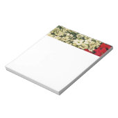 ホワイトアンドレッドポインセティアスIホリデイフローラ ノートパッド (回転)