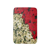 ホワイトアンドレッドポインセティアスIホリデイフローラ バスマット (正面縦)