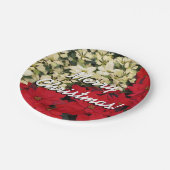 ホワイトアンドレッドポインセティアスIホリデイフローラ ペーパープレート (アングル)