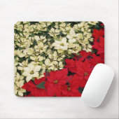 ホワイトアンドレッドポインセティアスIホリデイフローラ マウスパッド (マウス)
