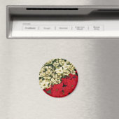 ホワイトアンドレッドポインセティアスIホリデイフローラ マグネット (インサイチュ (食洗機))