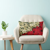 ホワイトアンドレッドポインセティアスIホリデイフローラ ランバークッション (椅子)