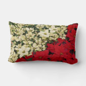 ホワイトアンドレッドポインセティアスIホリデイフローラ ランバークッション (裏面)