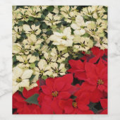 ホワイトアンドレッドポインセティアスIホリデイフローラ ワインラベル (シングルラベル)