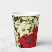 ホワイトアンドレッドポインセティアスIホリデイフローラ 紙コップ (正面)