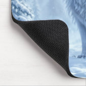 ホワイトアークティックウルフ冬の風景デザイン マウスパッド (コーナー)