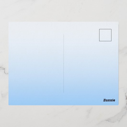 ホワイトアークティックウルフ冬の風景デザイン 箔シーズンポストカード (裏面)