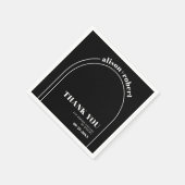 ホワイトアーチとタイポグラフィブラックありがとうござ結婚う スタンダードカクテルナプキン (角)