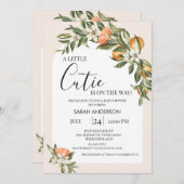 ホワイトアーチクレメンチンリトルかわいこちゃんベビーシャワー 招待状 (正面/裏面)