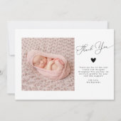 ホワイトアーチフレーム感謝していYoy誕生のお知らせ 案内状 (裏面)