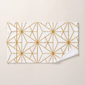 ホワイトアートと金ゴールドアートのデコ幾何学的パターン バスタオルセット (ハンドタオル)