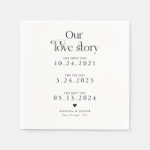 ホワイトアールラブストーリーレトロ結婚ズナプキン スタンダードカクテルナプキン (正面)