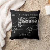 ホワイトア最高のッドイヤーのワールドスクールバスドライバー クッション (ブランケット)