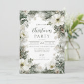 ホワイトア素朴ネモネクリスマスパーティー 招待状 (スタンド正面)