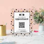ホワイトア絵を描ロゴアポイントメント予約QRコード アクリルサイン (ウェディング)