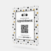 ホワイトア絵を描ロゴアポイントメント予約QRコード アクリルサイン (傾斜)