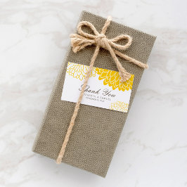 ホワイトイエローキクありがとうラベルカード