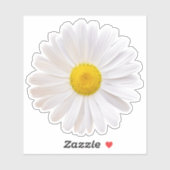 ホワイトイエローシャスタデイジーフラワーキスカットシール シール (シート)