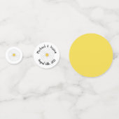 ホワイトイエローデイジーフラワーフローラガーデンパーティー コンフェッティ (正面)